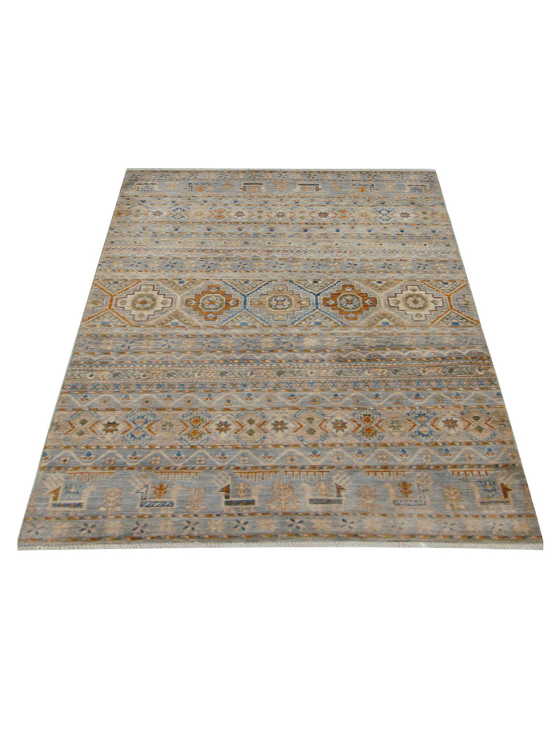 Pacific Khorgeen 42918 Grey Khaki Traditional Hand Knotted Rug