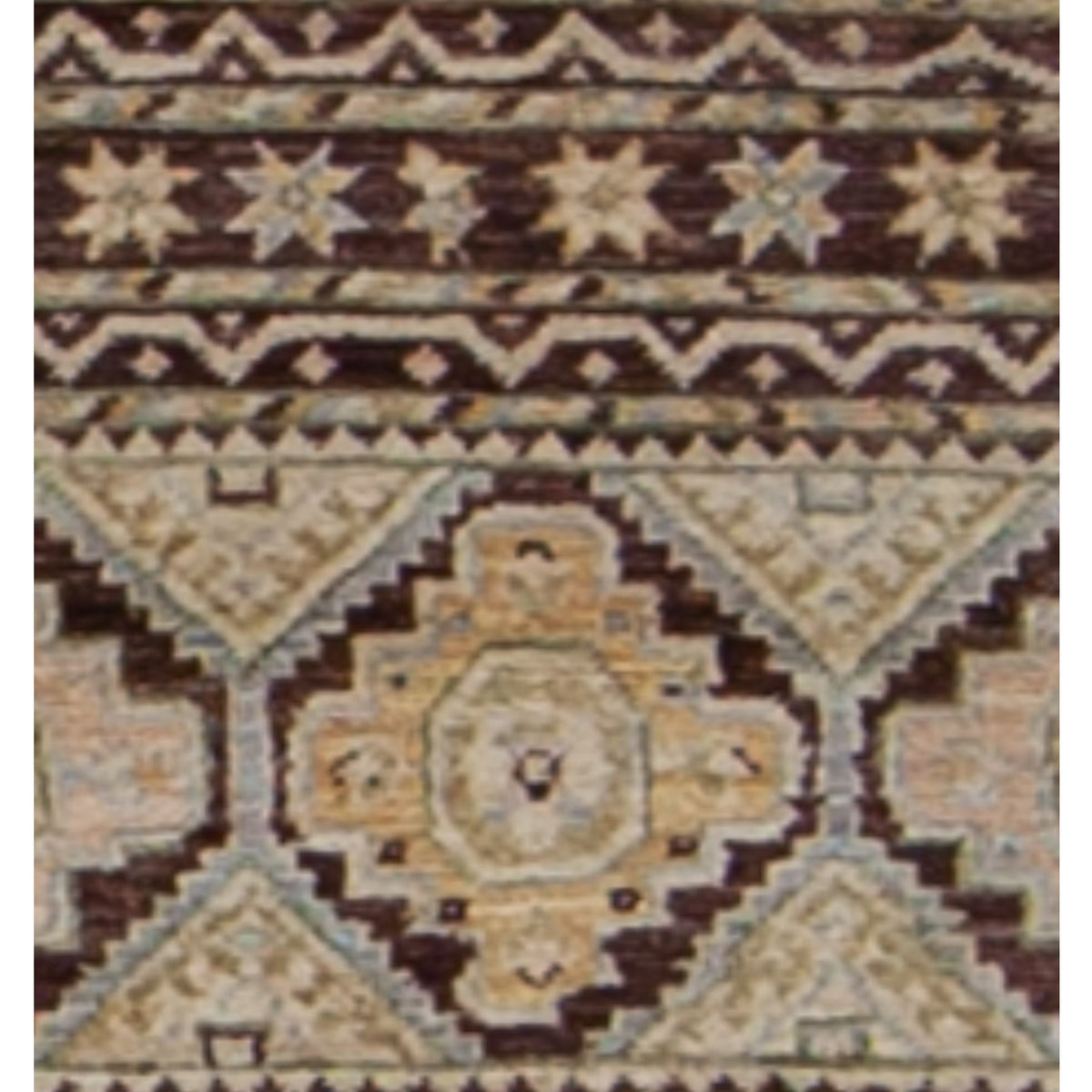 Pacific Khorgeen 42919 Chocolate Beige Traditional Hand Knotted Rug