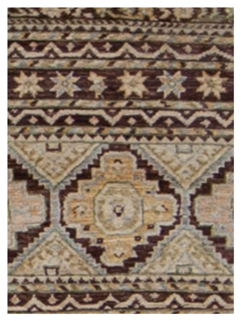 Pacific Khorgeen 42919 Chocolate Beige Traditional Hand Knotted Rug