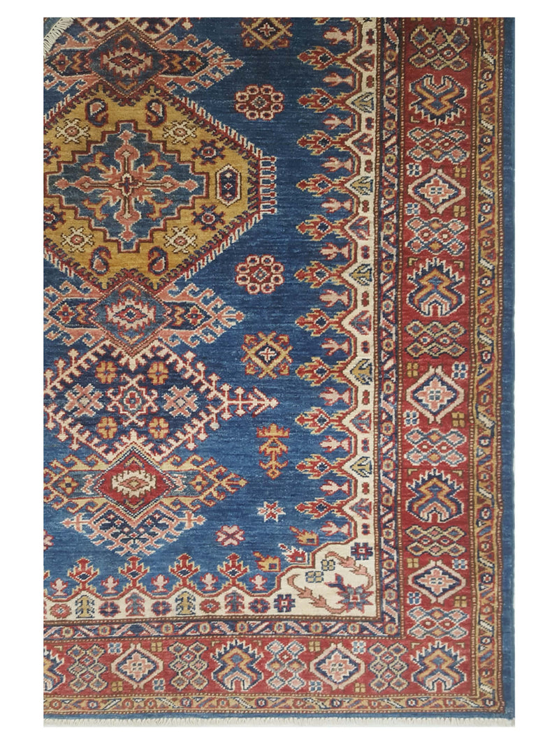 Pacific Kazak Artisan 42920 Blue Red Traditional Hand Knotted Rug