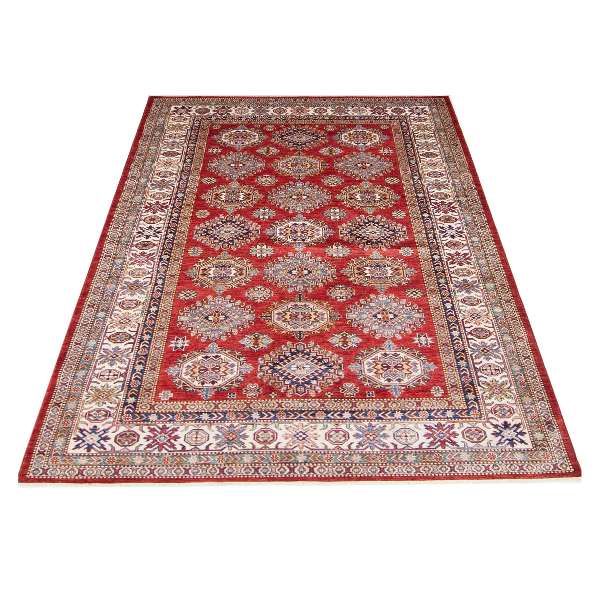 Pacific Kazak Artisan 42921 Red Ivory Traditional Hand Knotted Rug