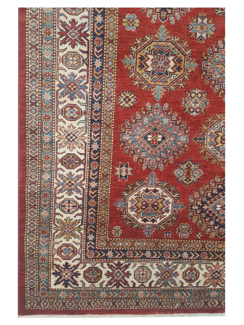 Pacific Kazak Artisan 42921 Red Ivory Traditional Hand Knotted Rug