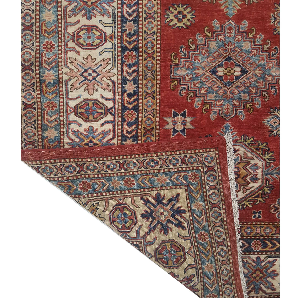 Pacific Kazak Artisan 42921 Red Ivory Traditional Hand Knotted Rug