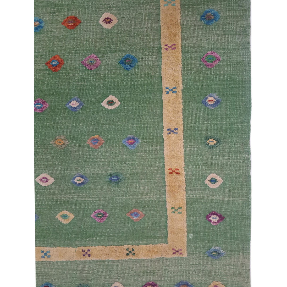 Aira Seville 42946 Green Yellow Kilim Flatweave Rug