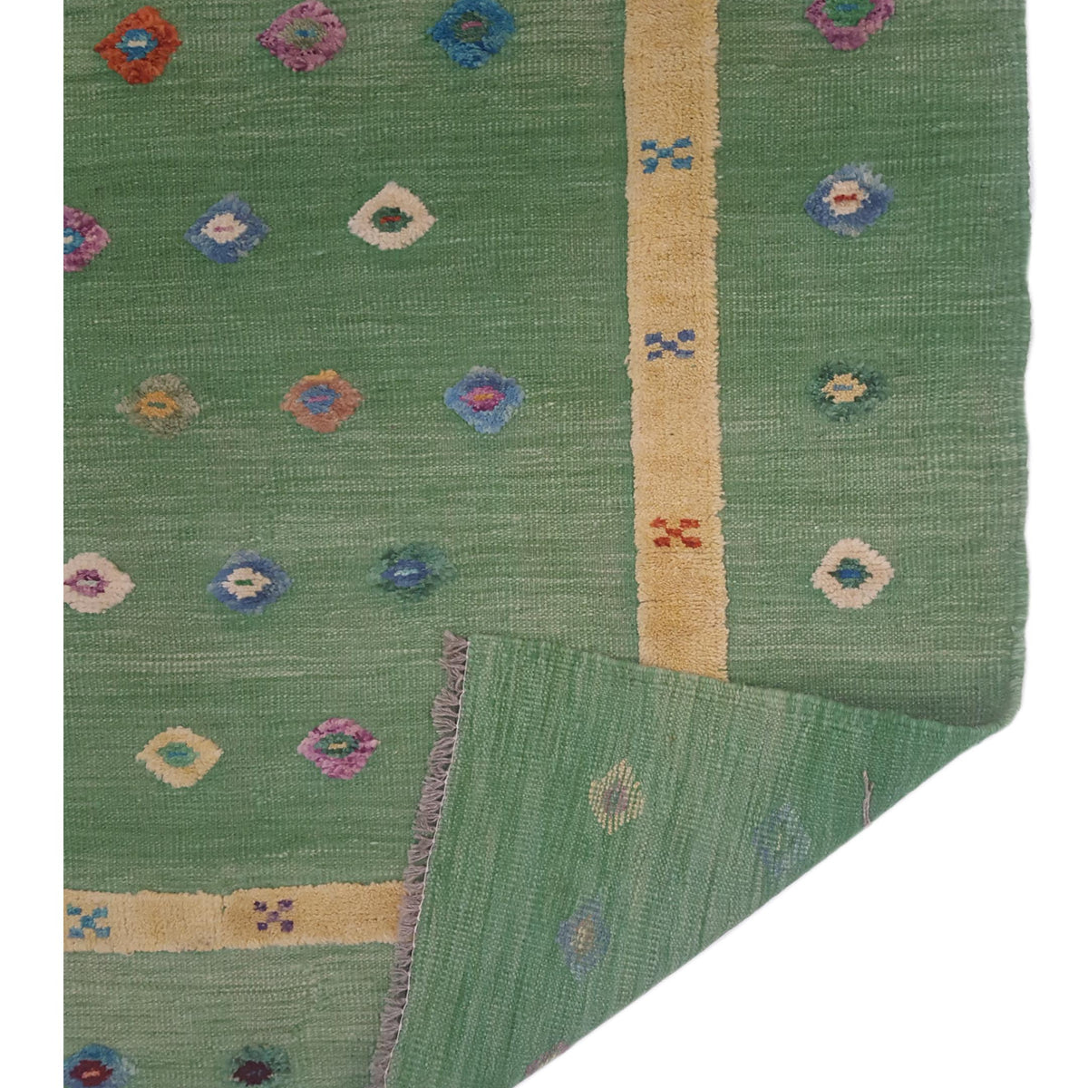 Aira Seville 42946 Green Yellow Kilim Flatweave Rug