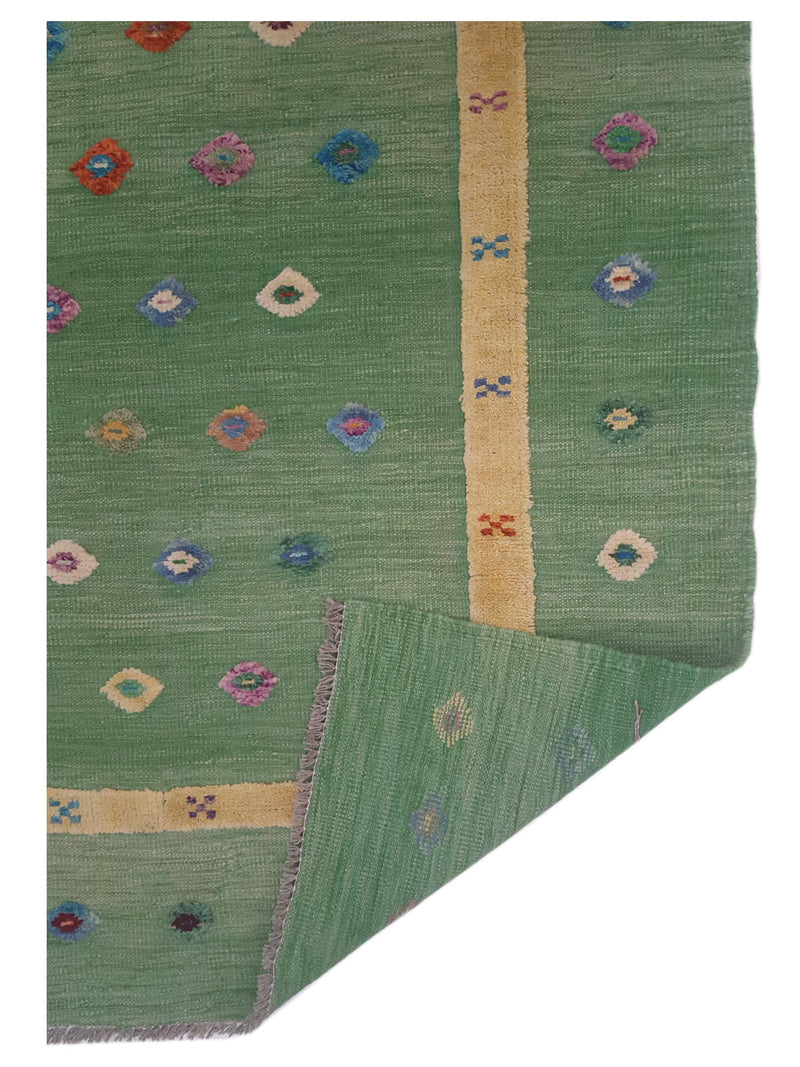 Aira Seville 42946 Green Yellow Kilim Flatweave Rug