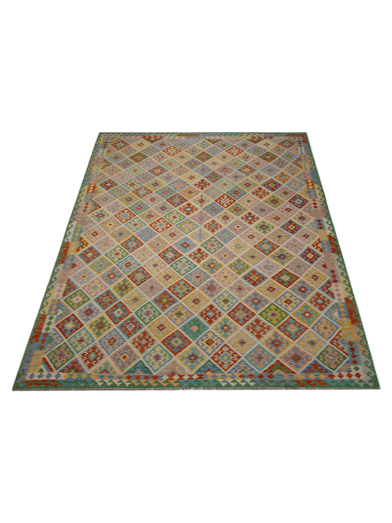 Aura Kilim 42956 Green Mint Kilim Hand Woven Rug