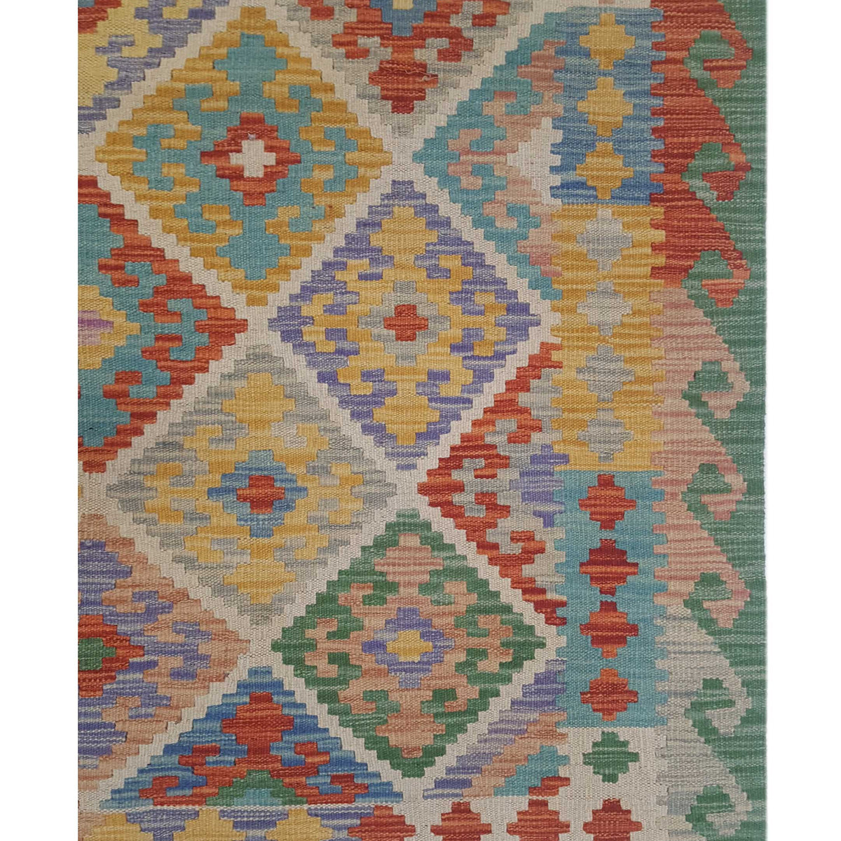 Aura Kilim 42956 Green Mint Kilim Hand Woven Rug