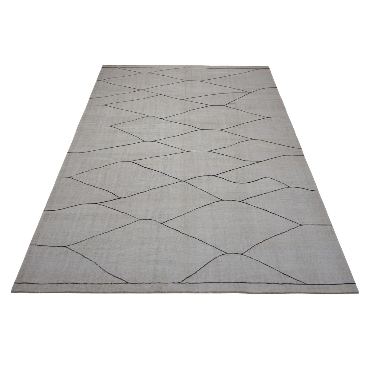 Pacific Menorca 42978 White Black Transitional Flatweave Rug