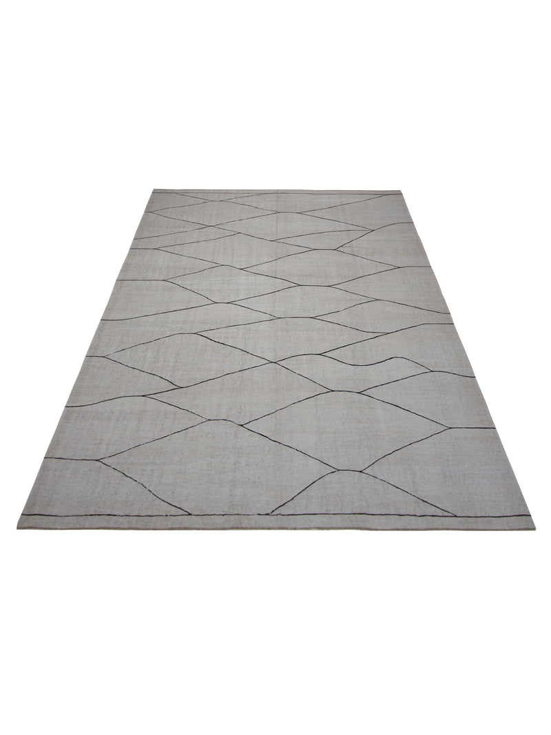 Pacific Menorca 42978 White Black Transitional Flatweave Rug