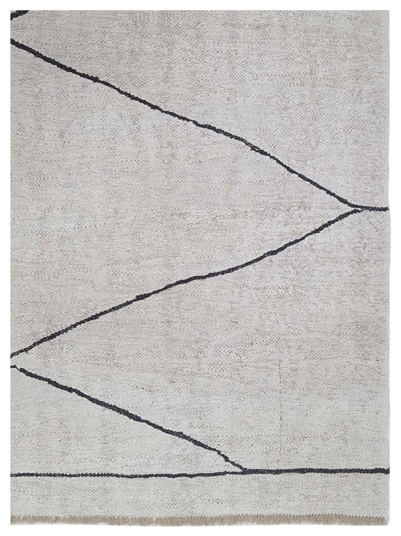 Pacific Menorca 42978 White Black Transitional Flatweave Rug