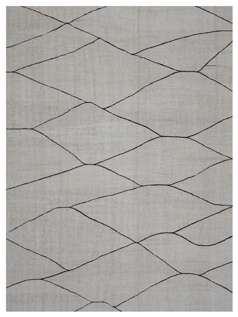 Pacific Menorca 42978 White Black Transitional Flatweave Rug