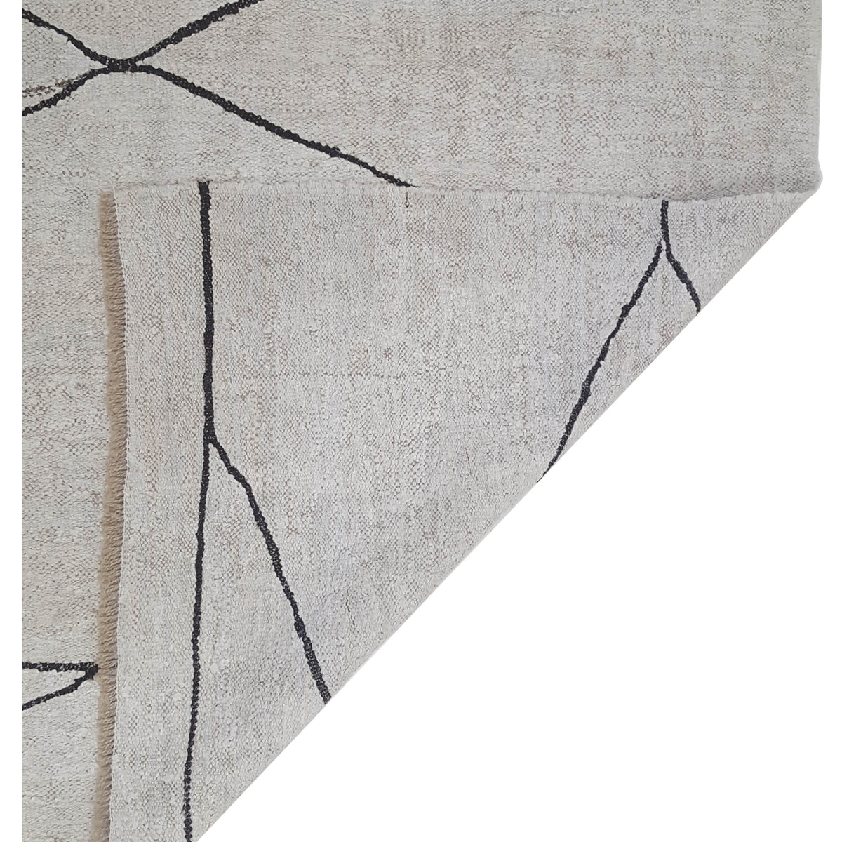 Pacific Menorca 42978 White Black Transitional Flatweave Rug