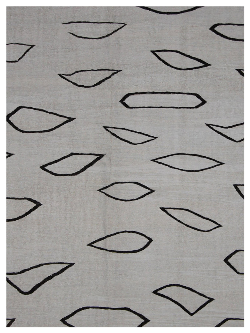 Pacific Menorca 42980 White Black Transitional Flatweave Rug