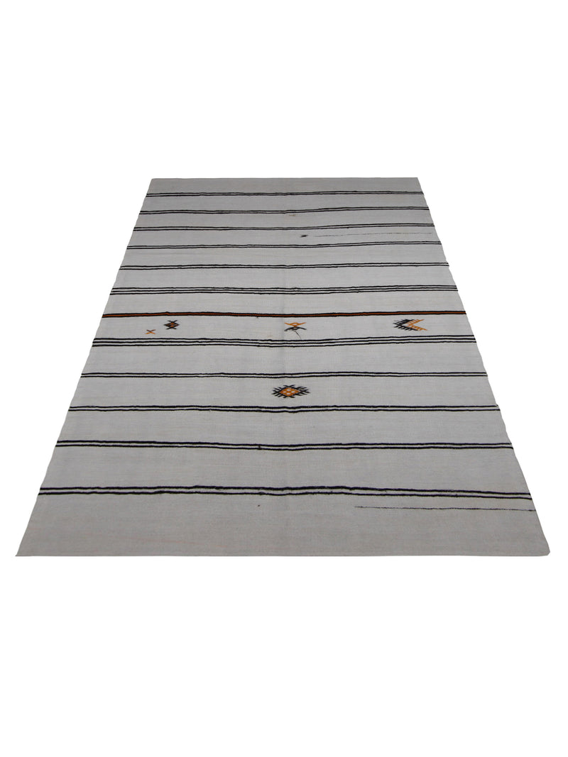 Pacific Menorca 42981 White Black Transitional Flatweave Rug