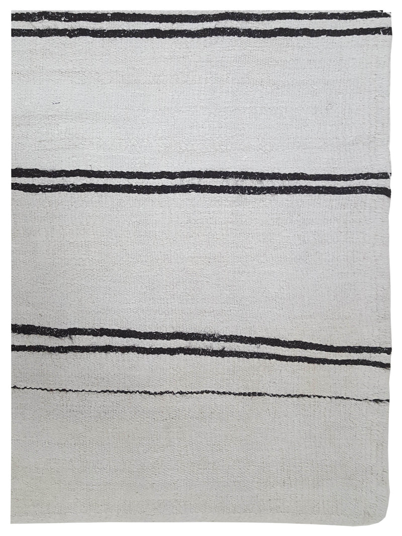 Pacific Menorca 42981 White Black Transitional Flatweave Rug