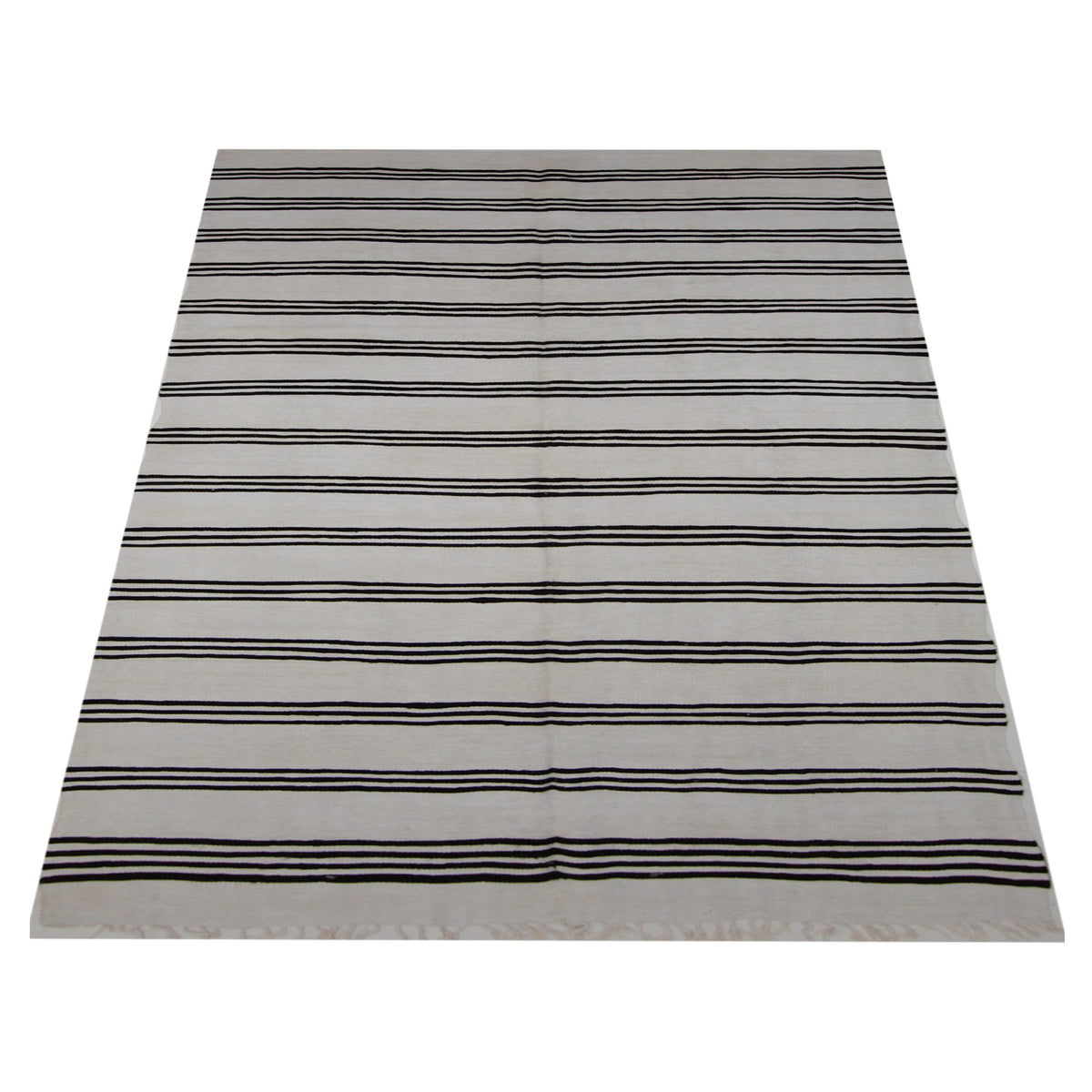 Pacific Menorca 42983 White Black Transitional Flatweave Rug