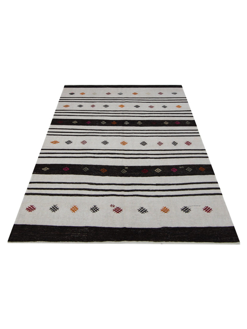 Pacific Malaga 42986 Ivory Brown Transitional Flatweave Rug