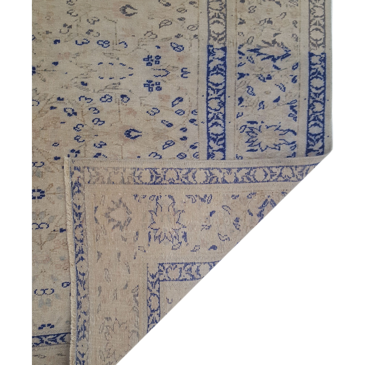 Pacific Kayseri 43008 Ivory Blue Traditional Hand Knotted Rug