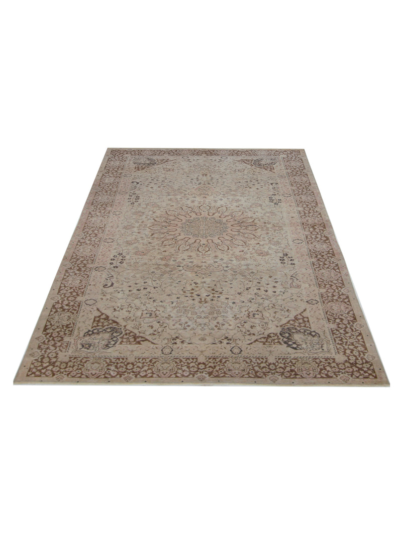 Pacific Kayseri 43011 Ivory Brown Transitional Hand Knotted Rug