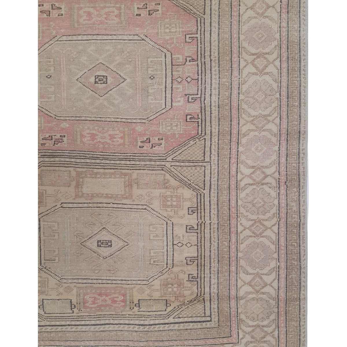 Pacific Kayseri 43012 Ivory Pink Transitional Hand Knotted Rug