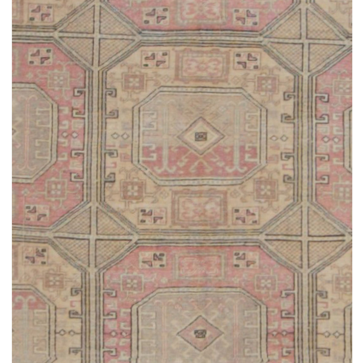 Pacific Kayseri 43012 Ivory Pink Transitional Hand Knotted Rug
