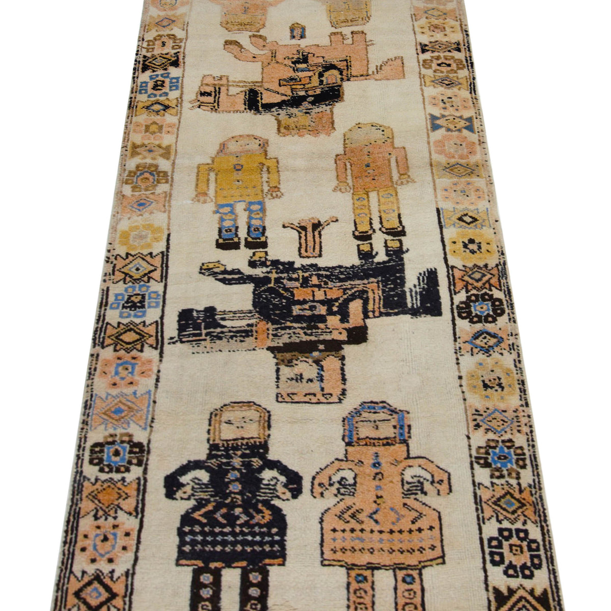 Pacific Kurdish 43014 Red Multi Transitional Hand Knotted Rug