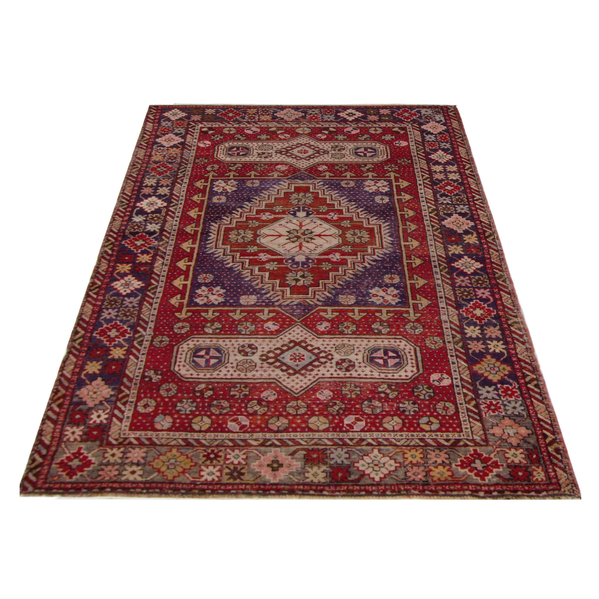 Pacific Kurdish 43016 Red Navy Transitional Hand Knotted Rug