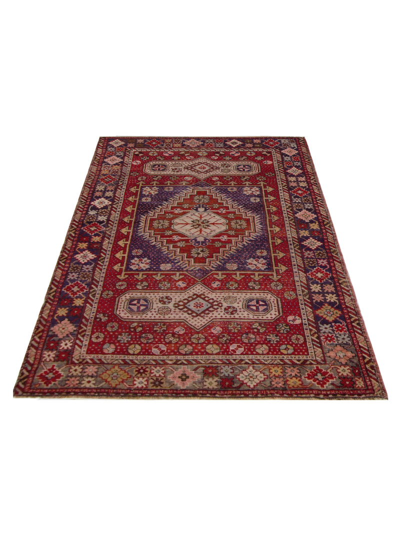 Pacific Kurdish 43016 Red Navy Transitional Hand Knotted Rug