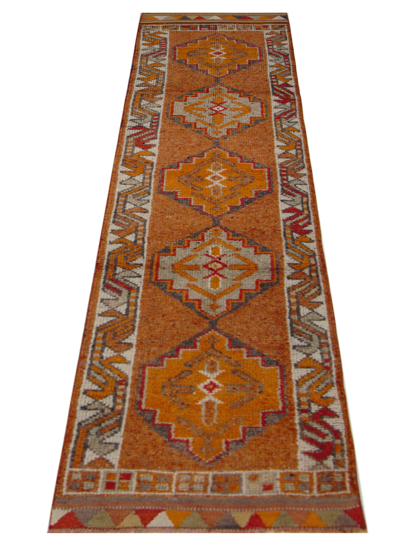Pacific Kurdish 43021 Orange Ivory Transitional Hand Knotted Rug