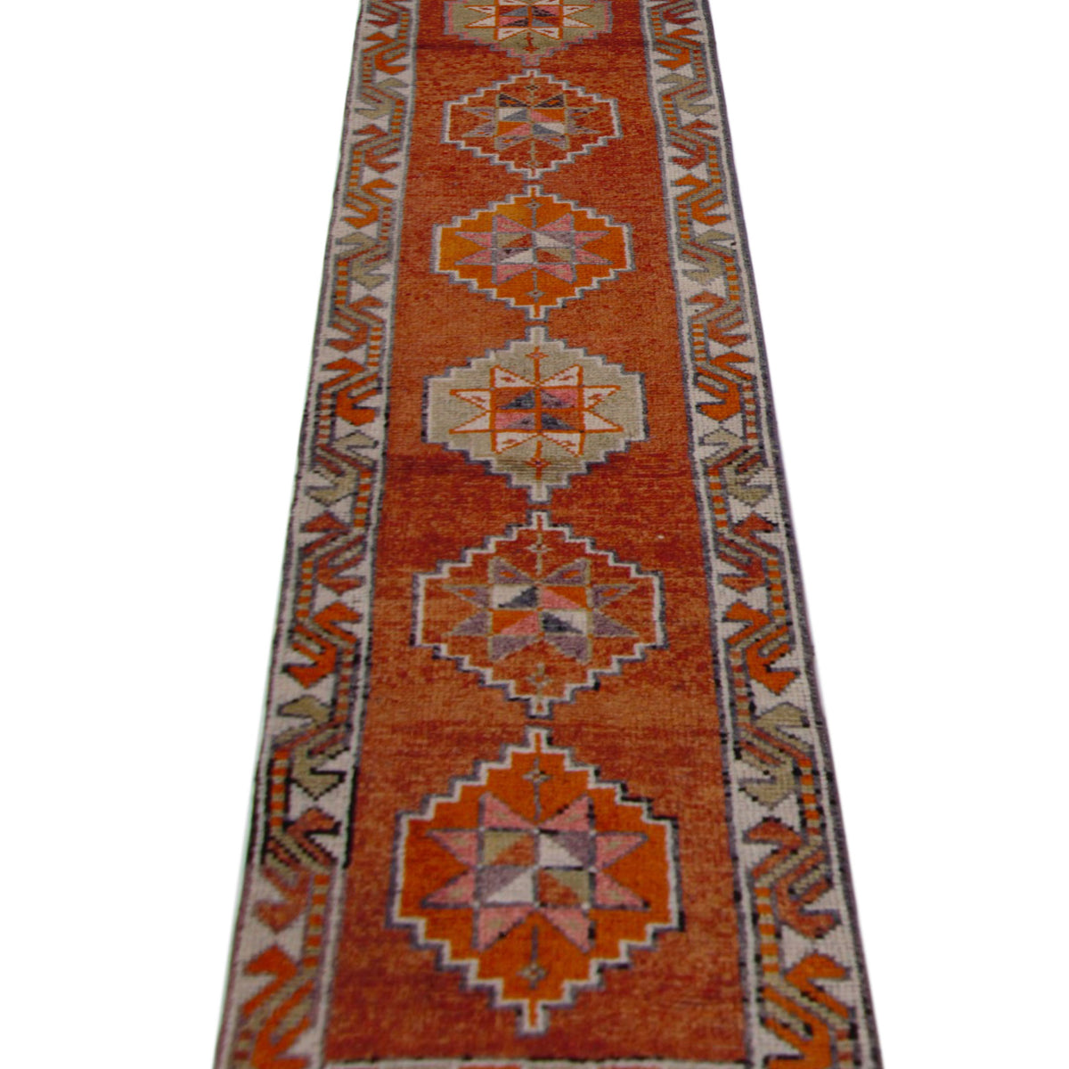 Pacific Kurdish 43023 Orange Ivory Transitional Hand Knotted Rug