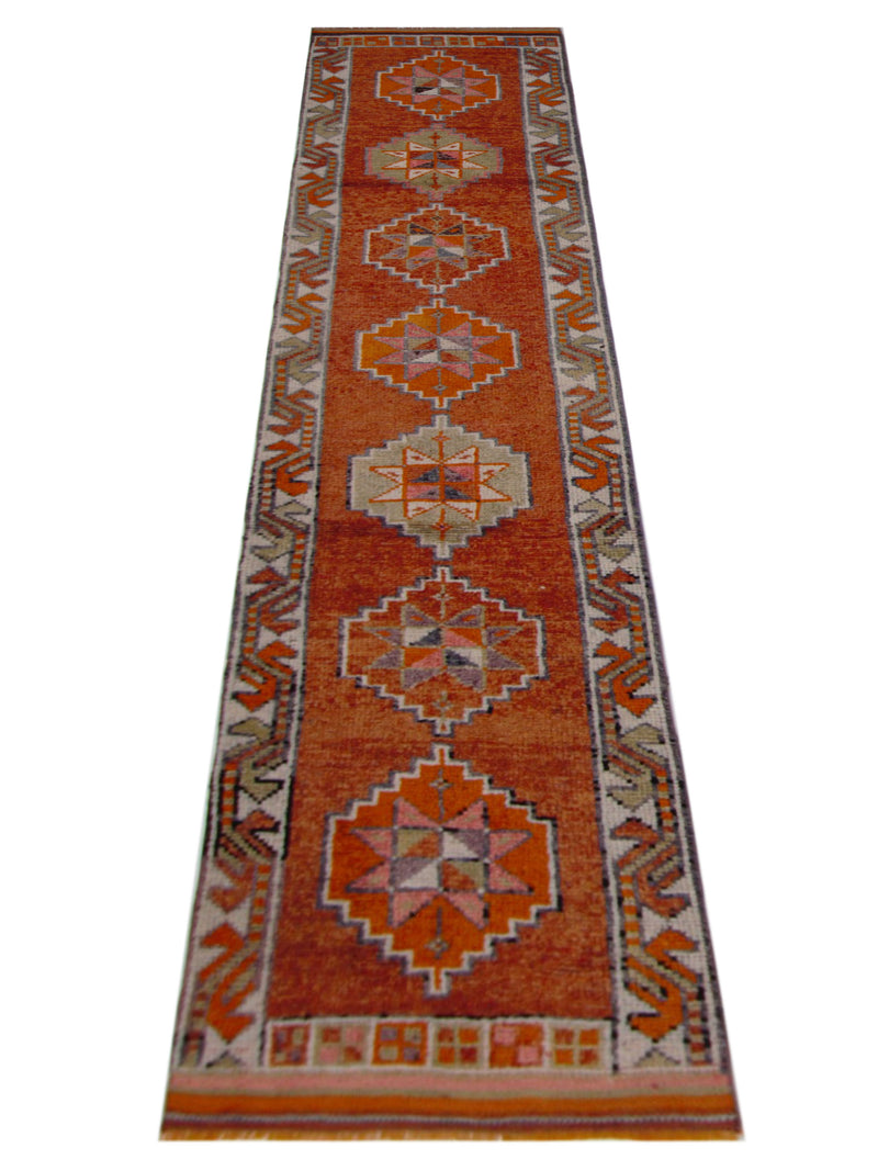 Pacific Kurdish 43023 Orange Ivory Transitional Hand Knotted Rug