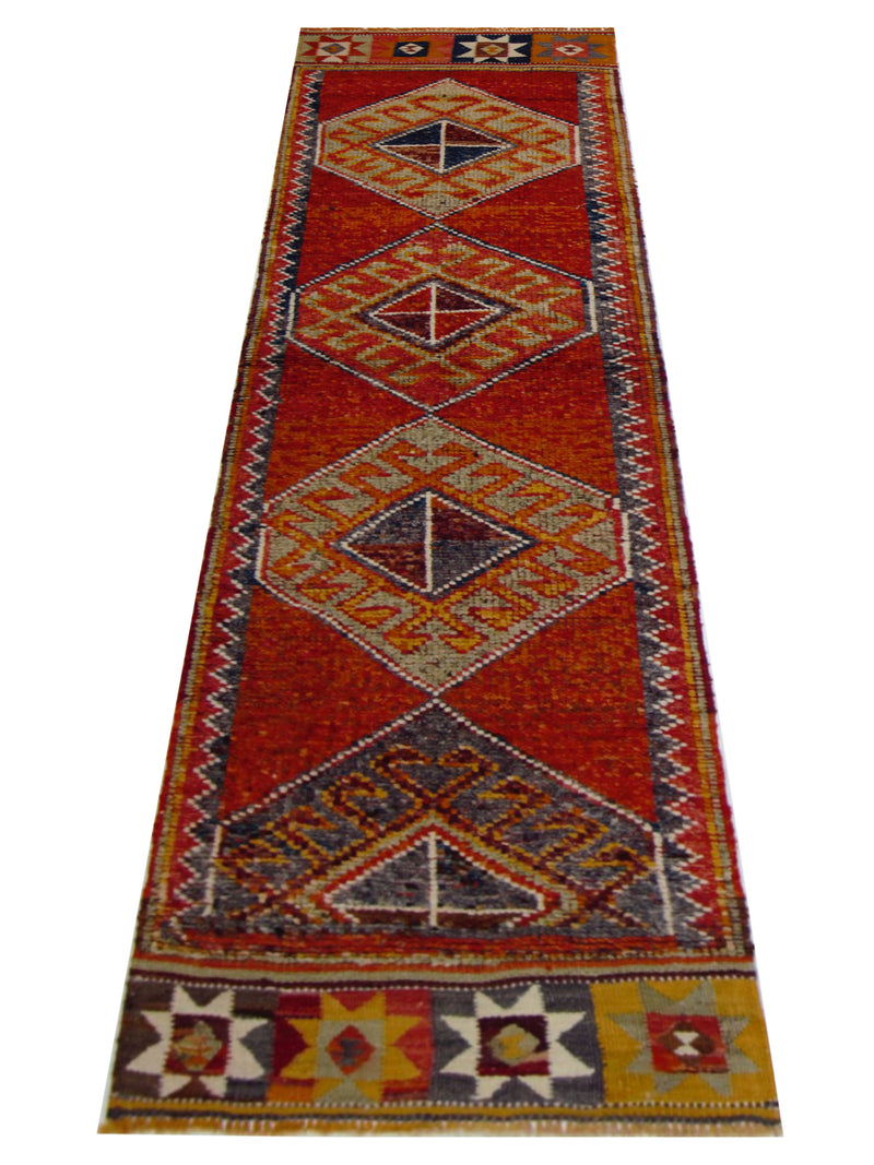 Pacific Kurdish 43033 Orange Multi Transitional Hand Knotted Rug