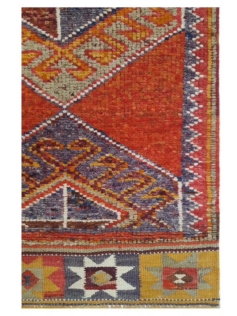 Pacific Kurdish 43033 Orange Multi Transitional Hand Knotted Rug