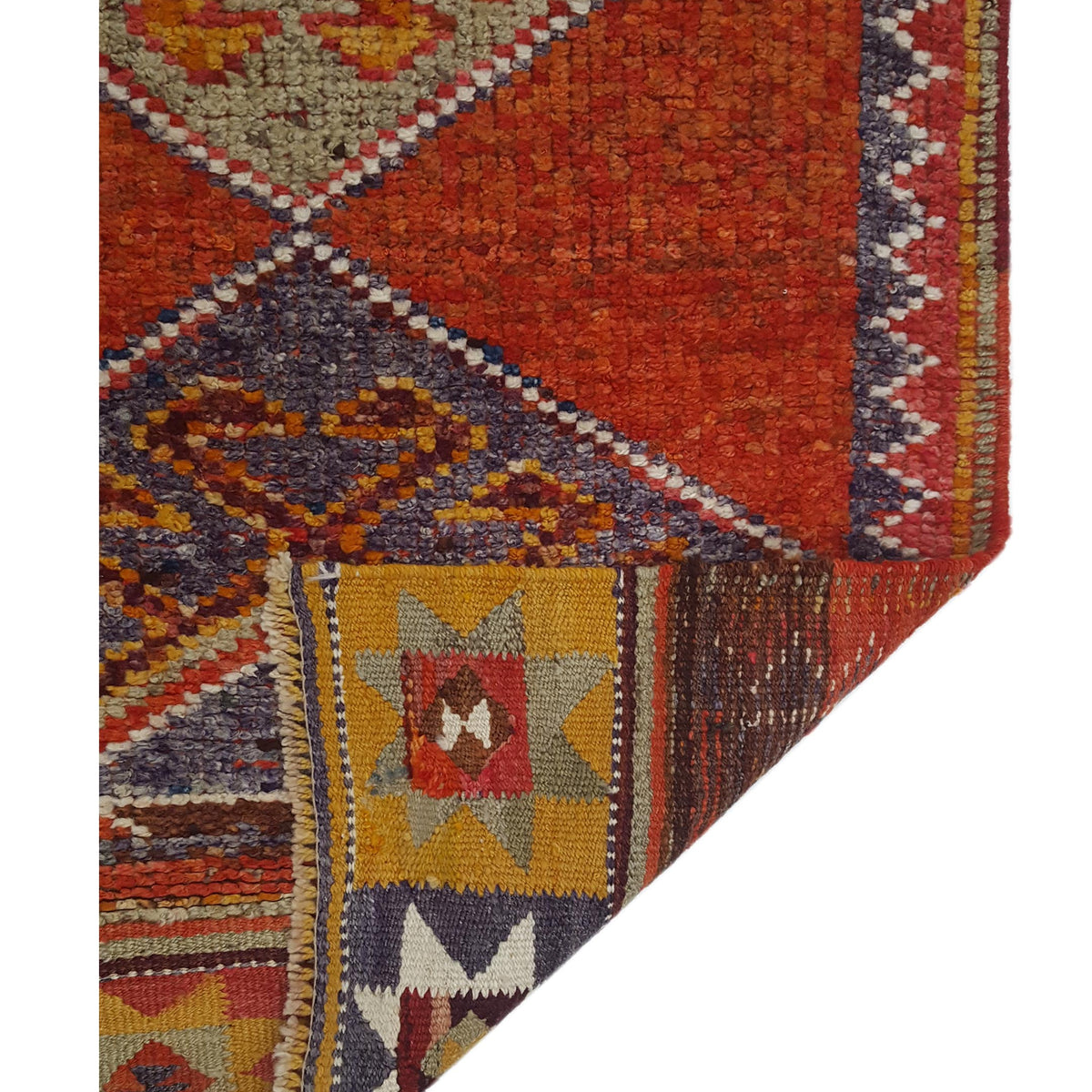 Pacific Kurdish 43033 Orange Multi Transitional Hand Knotted Rug