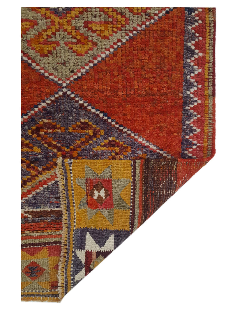 Pacific Kurdish 43033 Orange Multi Transitional Hand Knotted Rug