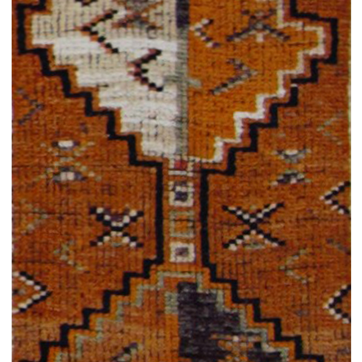 Pacific Kurdish 43037 Black Orange Transitional Hand Knotted Rug