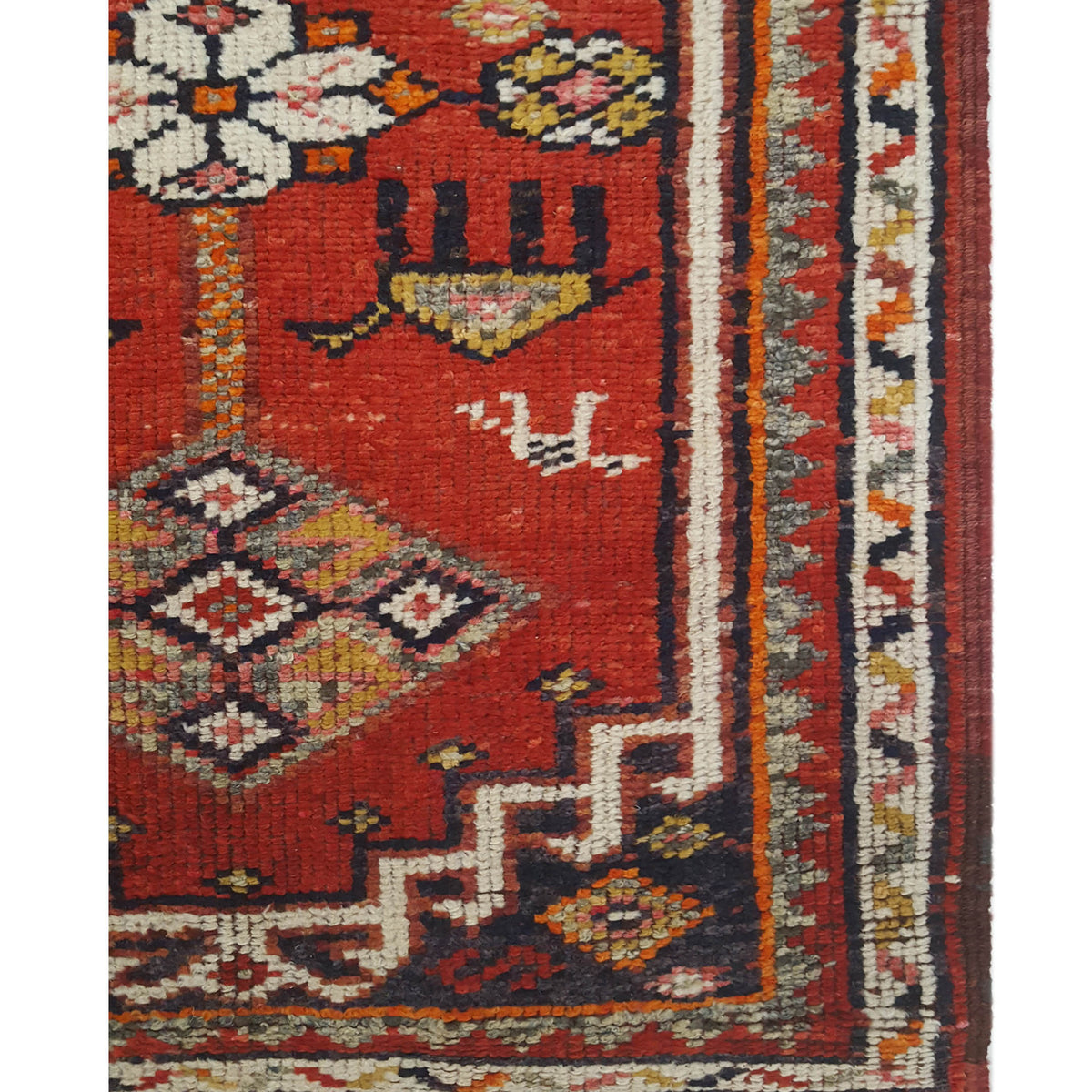 Pacific Kurdish 43038 Red Orange Transitional Hand Knotted Rug