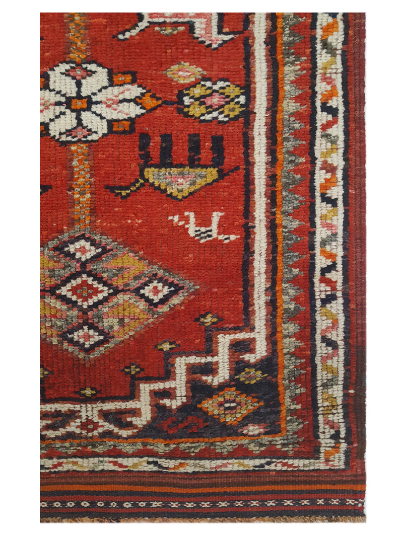 Pacific Kurdish 43038 Red Orange Transitional Hand Knotted Rug