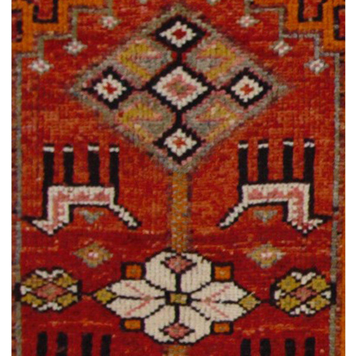 Pacific Kurdish 43038 Red Orange Transitional Hand Knotted Rug