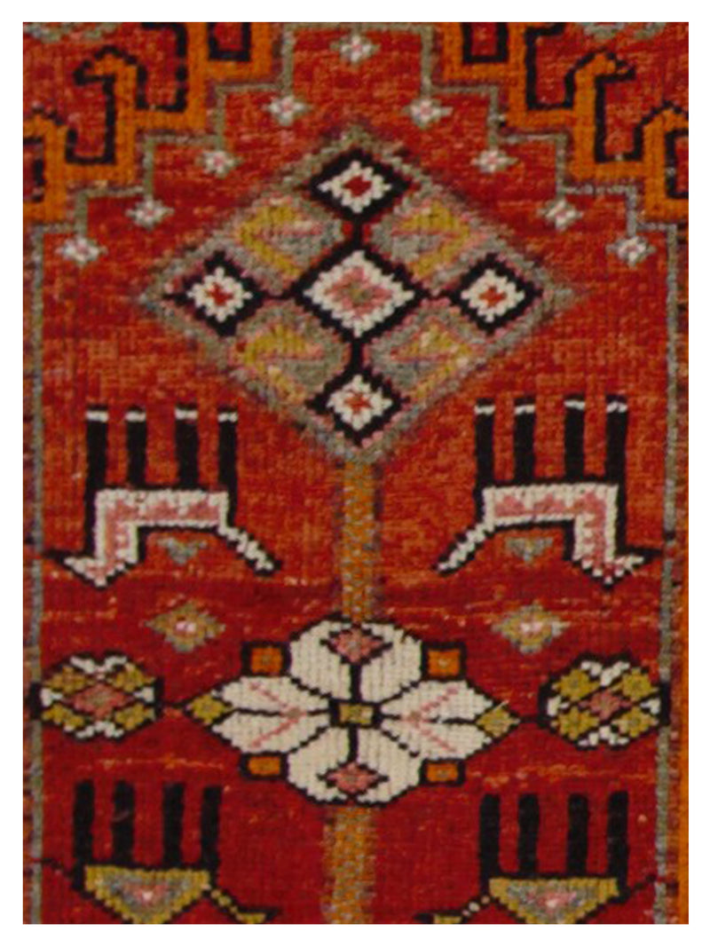 Pacific Kurdish 43038 Red Orange Transitional Hand Knotted Rug