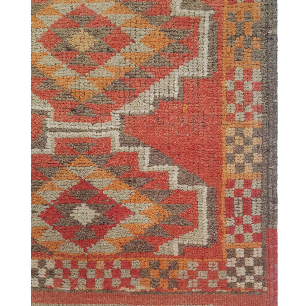 Pacific Kurdish 43039 Grey Orange Transitional Hand Knotted Rug