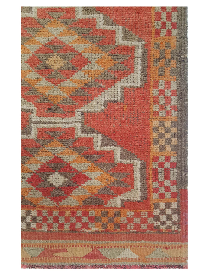 Pacific Kurdish 43039 Grey Orange Transitional Hand Knotted Rug