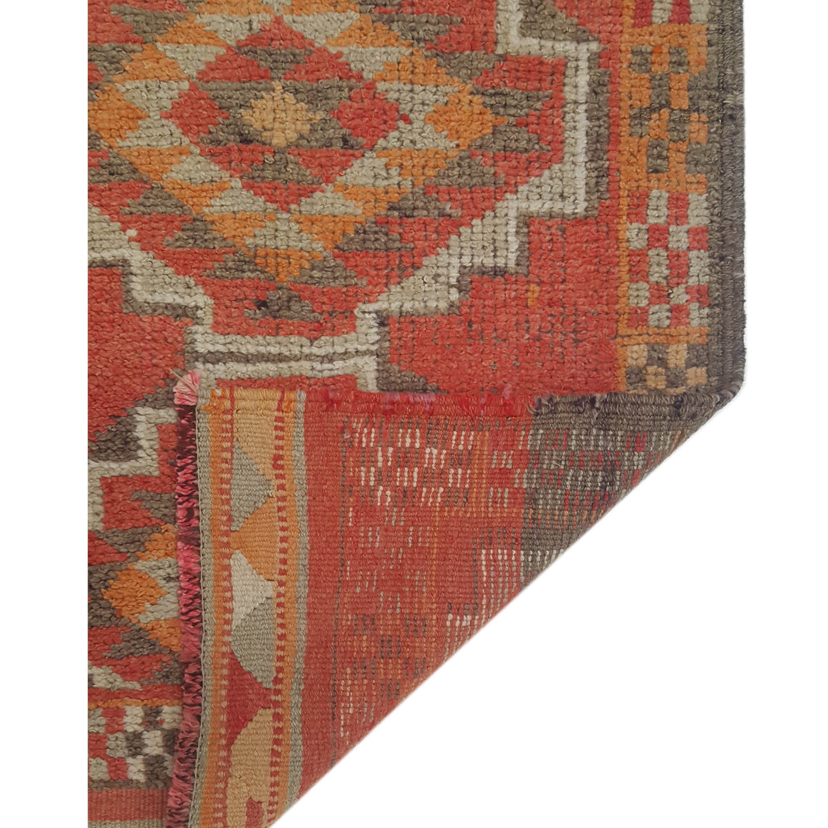 Pacific Kurdish 43039 Grey Orange Transitional Hand Knotted Rug