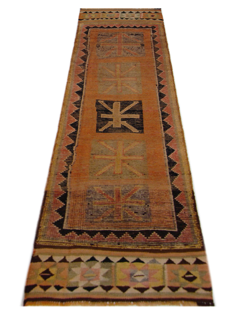 Pacific Kurdish 43040 Orange Multi Transitional Hand Knotted Rug