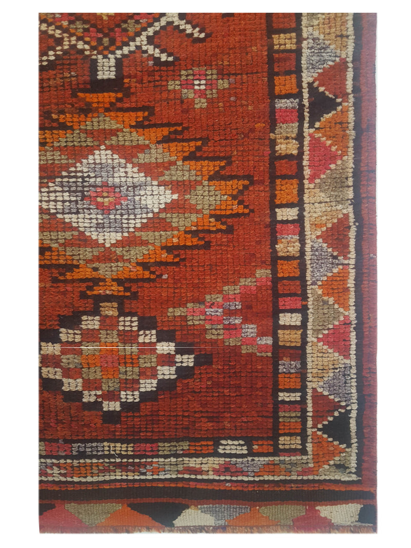 Pacific Kurdish 43042 Red Orange Transitional Hand Knotted Rug