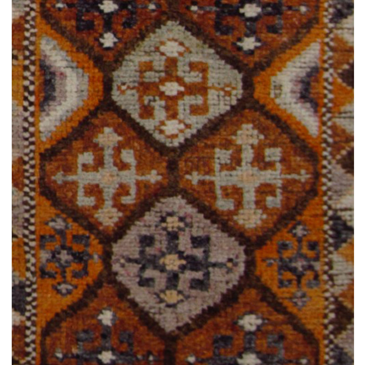 Pacific Kurdish 43045 Grey Orange Transitional Hand Knotted Rug