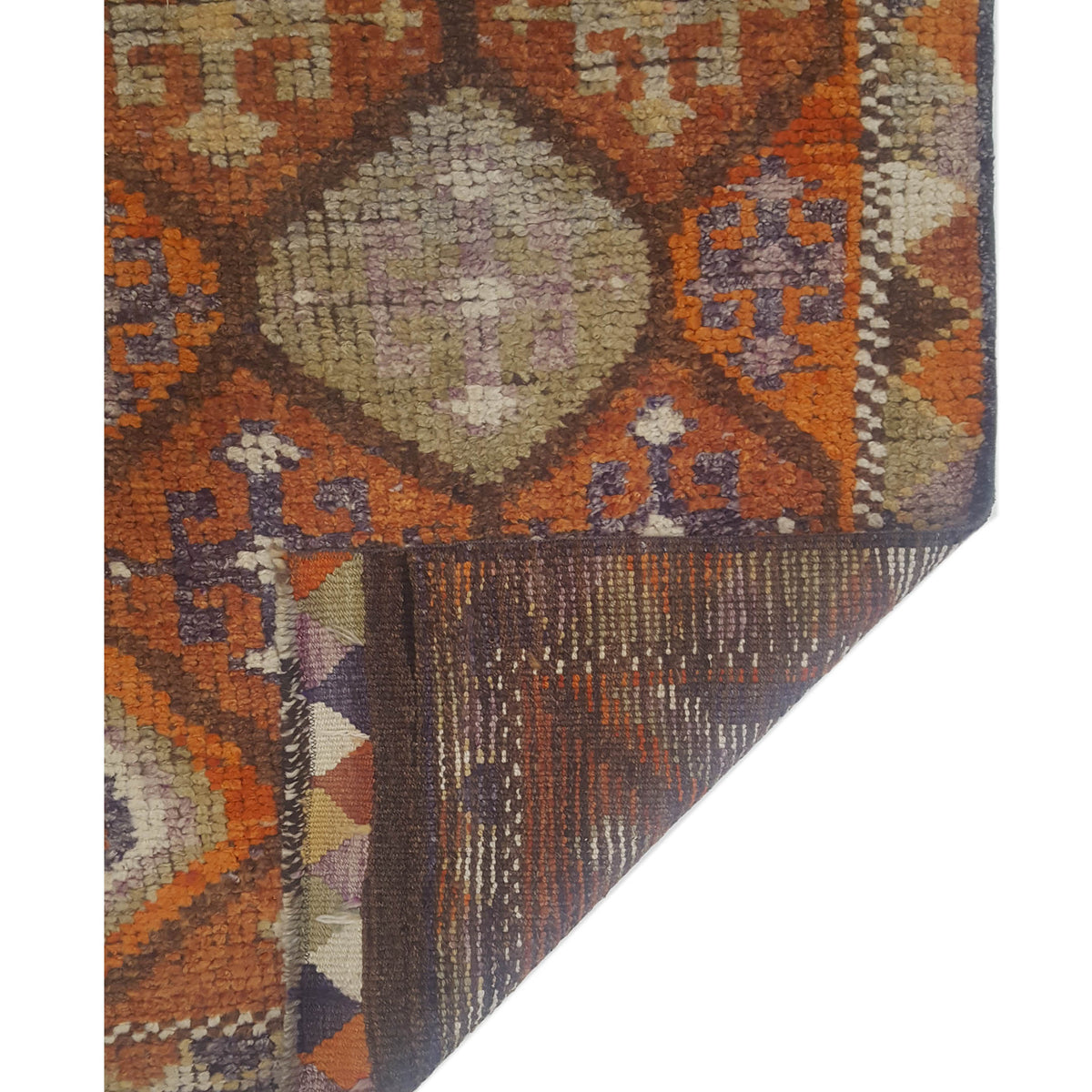 Pacific Kurdish 43045 Grey Orange Transitional Hand Knotted Rug