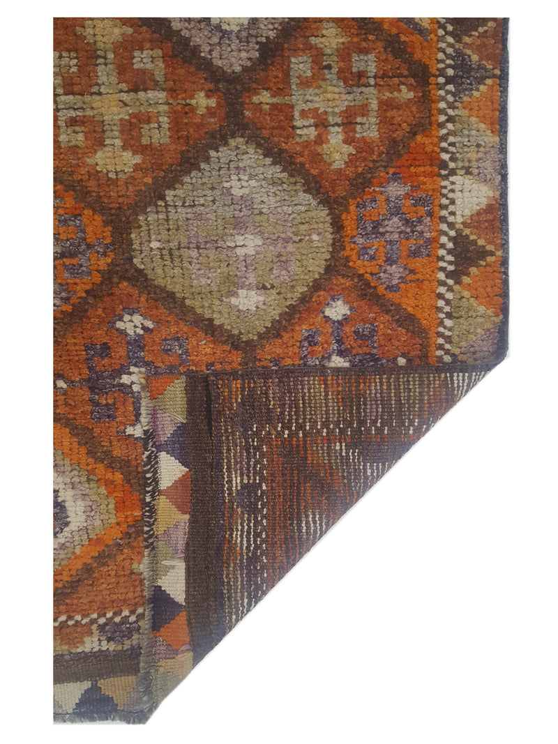 Pacific Kurdish 43045 Grey Orange Transitional Hand Knotted Rug