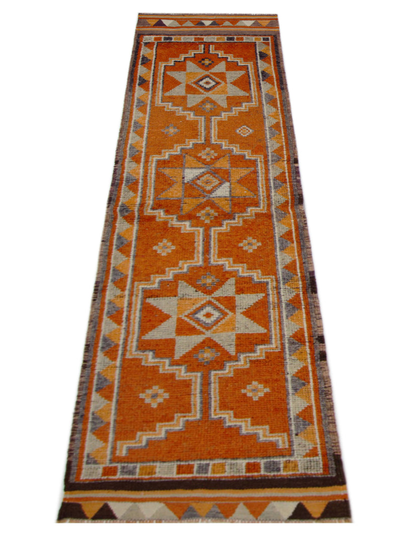 Pacific Kurdish 43049 Orange Grey Transitional Hand Knotted Rug